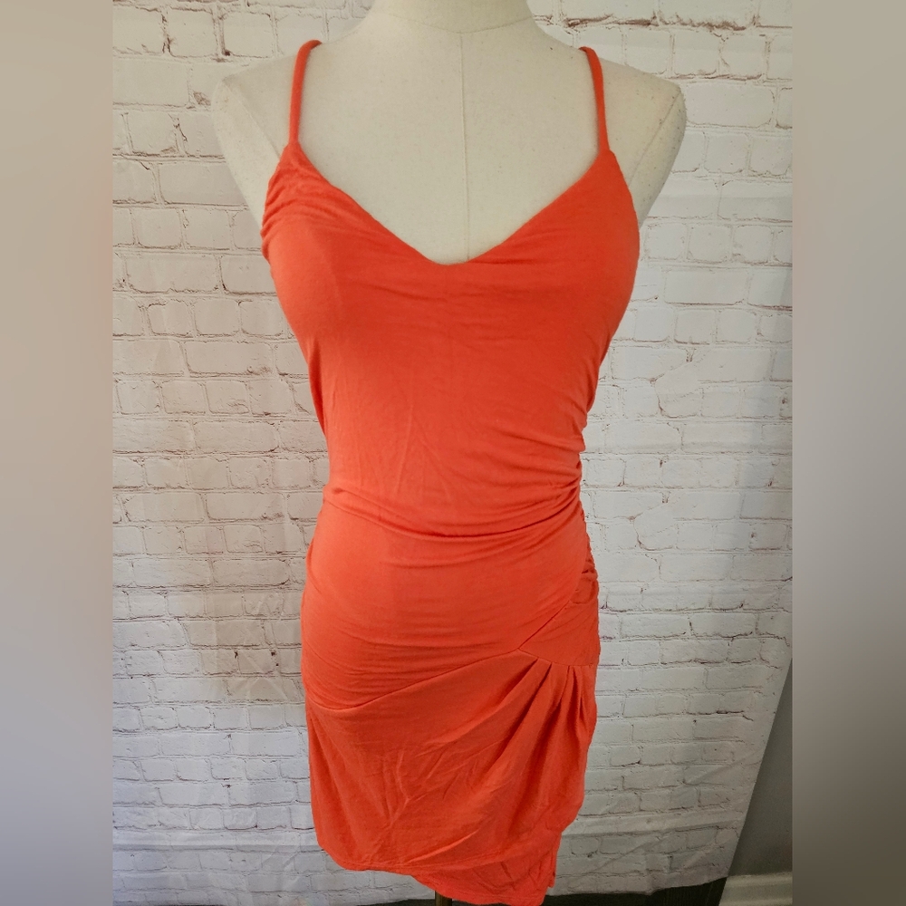 Revolve Krisa Gather Cami Dress | Sunset | Small | EUC